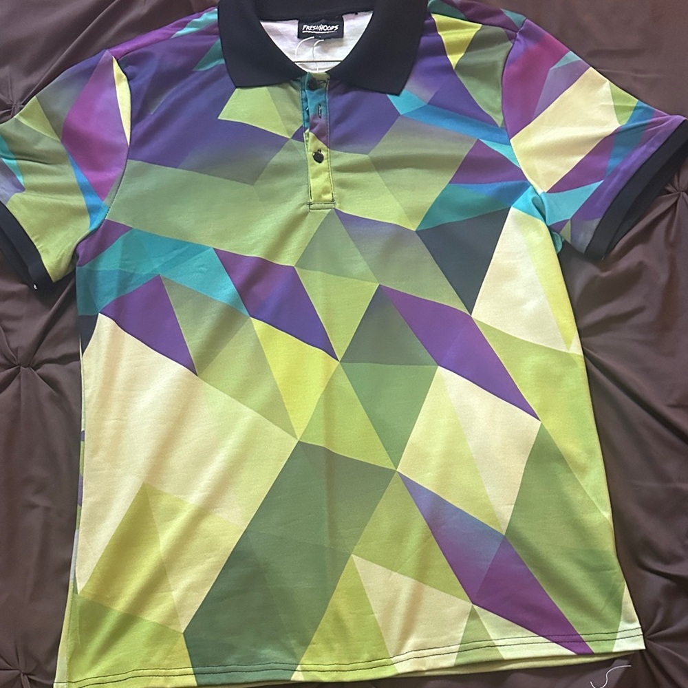 Fresh Vibrant Geometric Polo Shirt